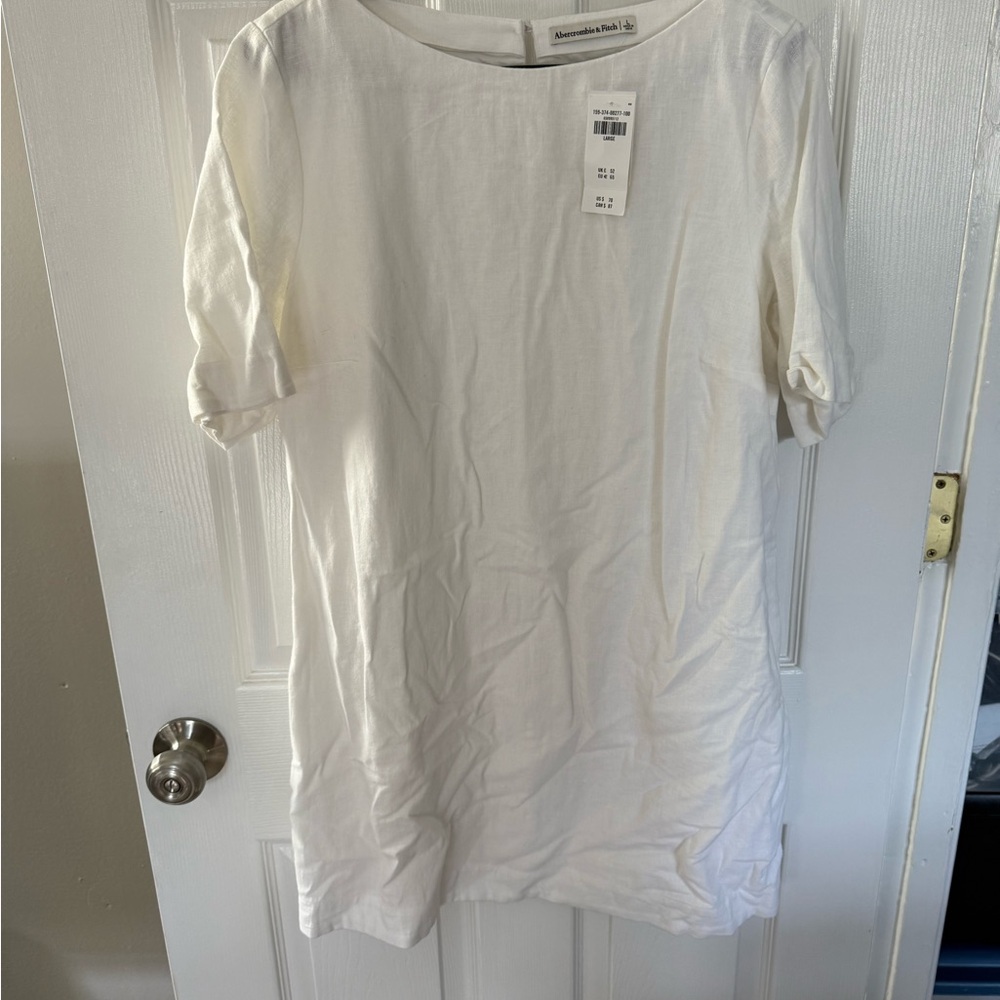 NWT Abercrombie & Fitch White Dress w/pockets | Size Large